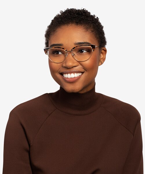 Essential Tortoise & Gold Acetate-metalEyeglass Frames for Women from EyeBuyDirect