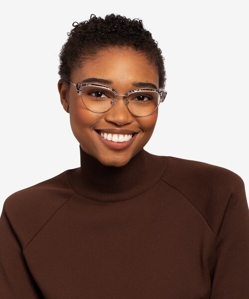 Essential Snake & Silver Acetate-metalEyeglass Frames for Women from EyeBuyDirect