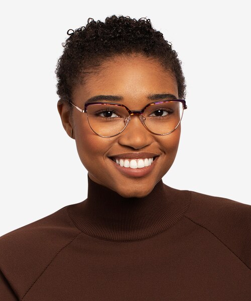 Dona Floral & Rose Gold Acetate, MetalEyeglass Frames for Women from EyeBuyDirect