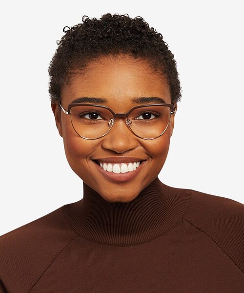 Dona Brown & Gold Acetate, MetalEyeglass Frames for Women from EyeBuyDirect
