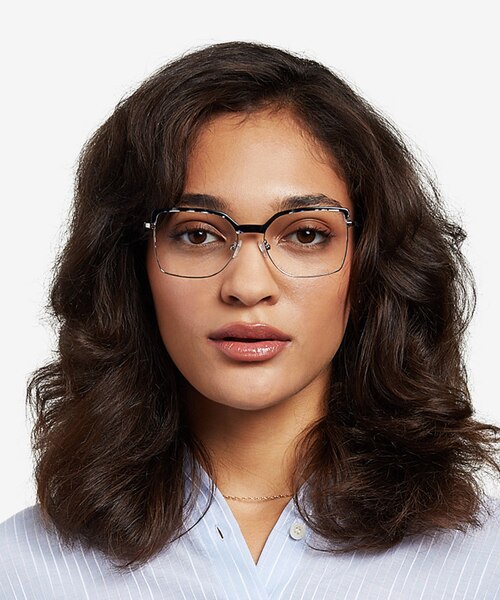 Further Blue Floral & Silver Acetate, MetalEyeglass Frames for Women from EyeBuyDirect