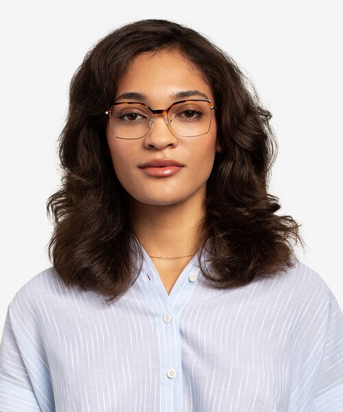Further Tortoise & Gold Acetate-metalEyeglass Frames for Women from EyeBuyDirect