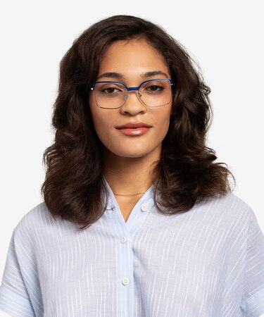 Blue & Silver Further -  Acetate Eyeglasses