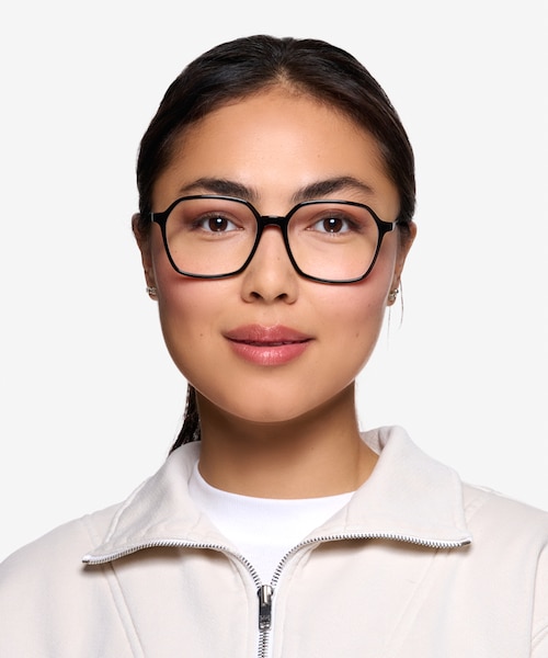 Modernity Black Silver AcetateEyeglass Frames for Women from EyeBuyDirect