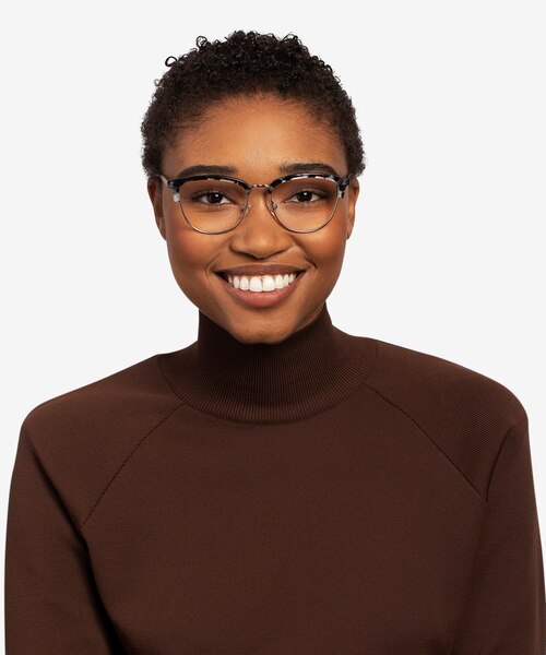Sophisticated Ivory Tortoise & Silver Acetate-metalEyeglass Frames for Women from EyeBuyDirect