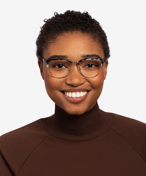 Sophisticated Ivory Tortoise & Silver Acetate, MetalEyeglass Frames for Women from EyeBuyDirect