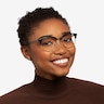 Sophisticated Black & Silver Acetate-metalEyeglass Frames for Women from EyeBuyDirect