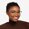 Gala Aqua & Gold Acetate-metalEyeglass Frames for Women from EyeBuyDirect
