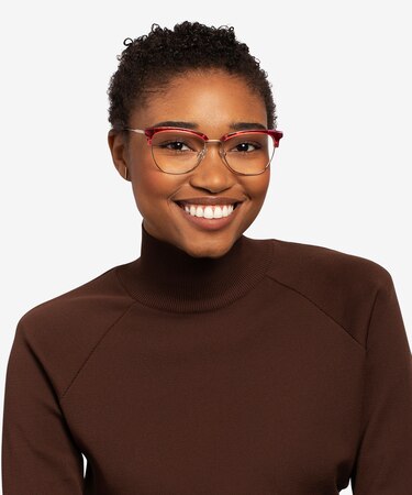 Raspberry & Gold Gala -  Acetate Eyeglasses