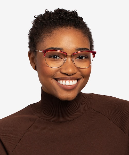 Gala Raspberry & Gold Acetate, MetalEyeglass Frames for Women from EyeBuyDirect