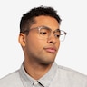 Break Clear Gray & Silver Acetate-metalEyeglass Frames for Men from EyeBuyDirect