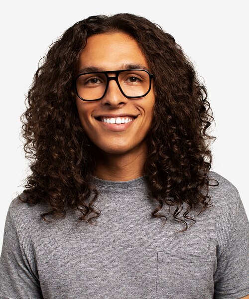 Iconic Black & Silver Acetate-metalEyeglass Frames for Men from EyeBuyDirect