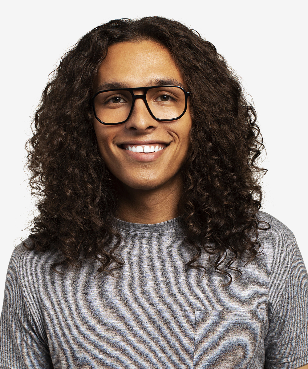 Silver Black Iron Eyewear Men