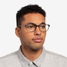 Fusion Blue Striped Silver AcetateEyeglass Frames for Men from EyeBuyDirect