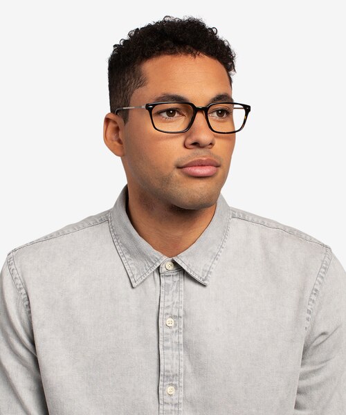 Fusion Tortoise Silver AcetateEyeglass Frames for Men from EyeBuyDirect