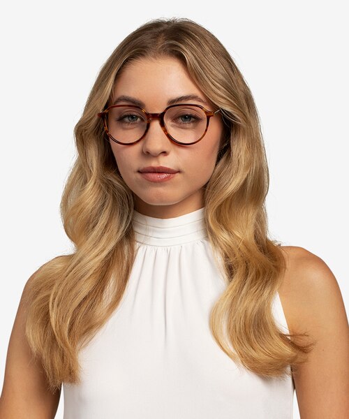 World Brown Striped Light Gold AcetateEyeglass Frames for Women from EyeBuyDirect