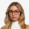World Brown Striped Light Gold AcetateEyeglass Frames for Women from EyeBuyDirect