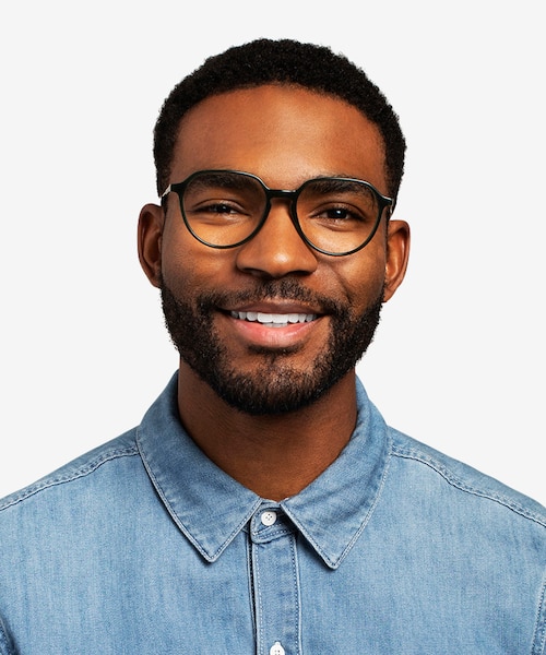 World Dark Green Silver AcetateEyeglass Frames for Men from EyeBuyDirect