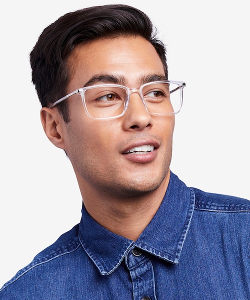Button Clear AcetateEyeglass Frames for Men from EyeBuyDirect