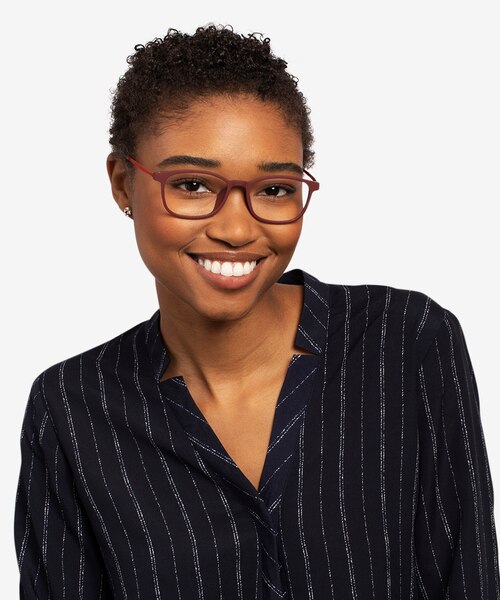 Idea Matte Red PlasticEyeglass Frames for Women from EyeBuyDirect