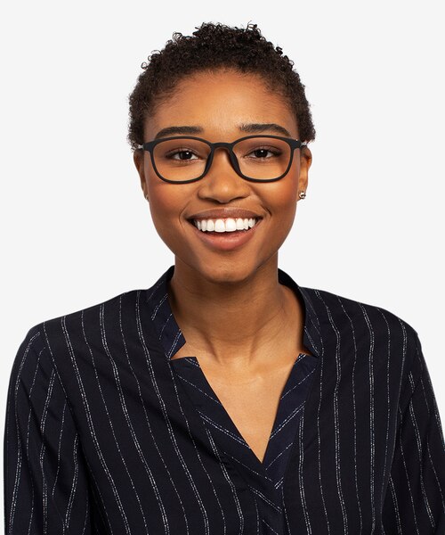 Idea Matte Black PlasticEyeglass Frames for Women from EyeBuyDirect