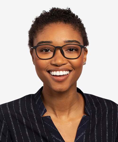 Idea Matte Black MetalEyeglass Frames for Women from EyeBuyDirect