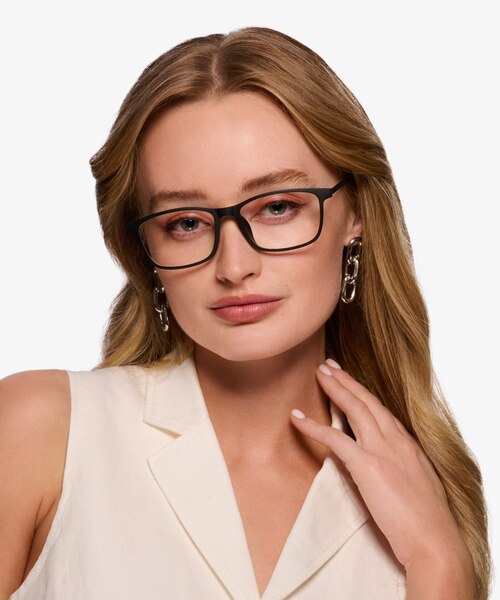 Rebus Matte Navy Black MétalMontures de lunettes de vue pour Femmes d'EyeBuyDirect