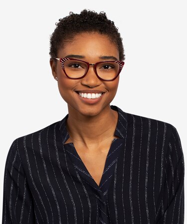 Burgundy Gold Trenta -  Fashion Acetate Eyeglasses