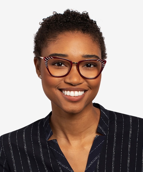 Trenta Burgundy Gold AcetateEyeglass Frames for Women from EyeBuyDirect