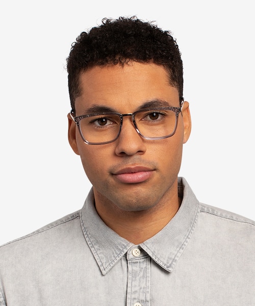 Volume Clear Gray AcetateEyeglass Frames for Men from EyeBuyDirect