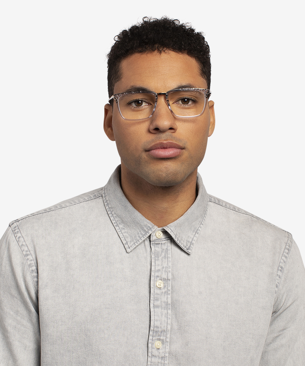 Volume Rectangle Clear Glasses for Men | Eyebuydirect