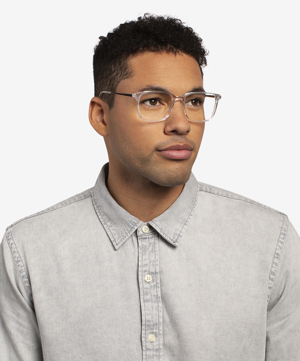 Venti Rectangle Clear Glasses for Men | Eyebuydirect