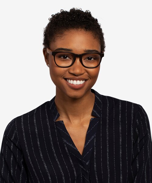 Tongass Dark Brown & Wood AcetateEyeglass Frames for Women from EyeBuyDirect