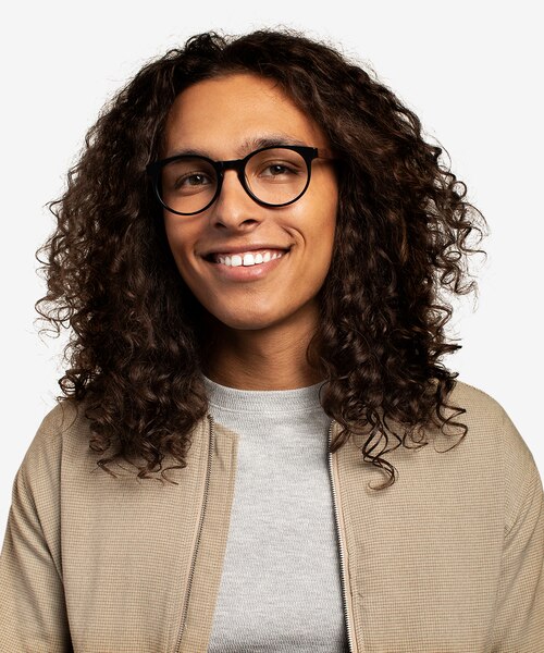 Everglades Black & Wood AcetateEyeglass Frames for Men from EyeBuyDirect