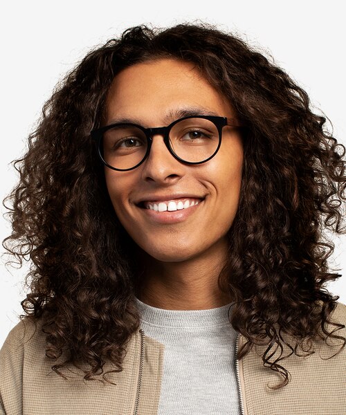 Everglades Black & Wood AcetateEyeglass Frames for Men from EyeBuyDirect