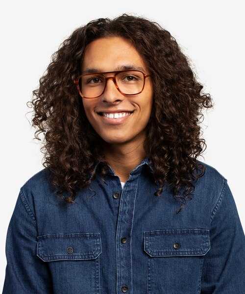 Eddie Striped Brown AcétateMontures de lunettes de vue pour Hommes d'EyeBuyDirect