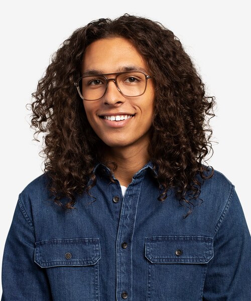 Eddie Clear Gray AcetateEyeglass Frames for Men from EyeBuyDirect