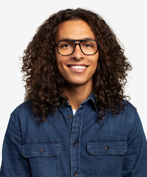 Intrepid Black Gunmetal AcetateEyeglass Frames for Men from EyeBuyDirect