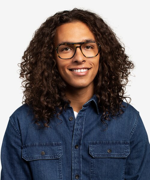 Intrepid Green Tortoise AcetateEyeglass Frames for Men from EyeBuyDirect