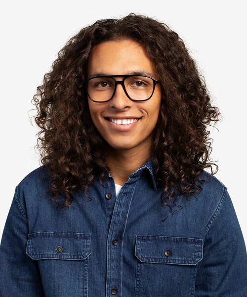 Metropolis Black AcetateEyeglass Frames for Men from EyeBuyDirect
