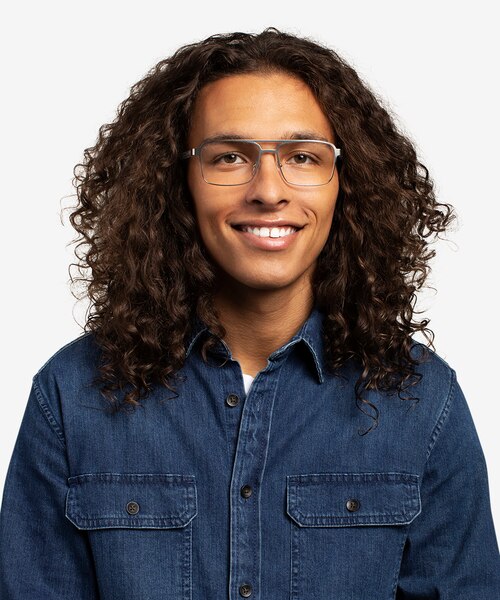 Gustave Silver Clear AcetateEyeglass Frames for Men from EyeBuyDirect