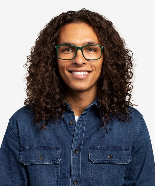 Boscus Green Silver AcetateEyeglass Frames for Men from EyeBuyDirect