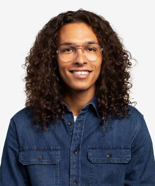 Stratosphere Clear Matte Black AcetateEyeglass Frames for Men from EyeBuyDirect