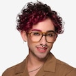 San Diego Striped Green Gold AcetateEyeglass Frames for Men from EyeBuyDirect