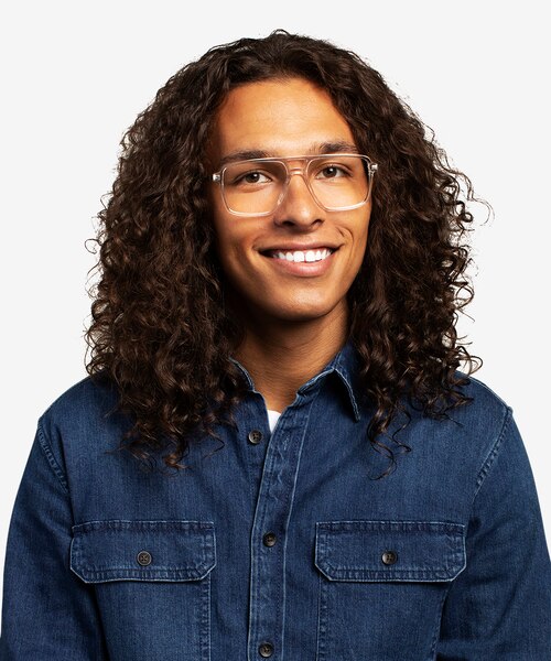 San Diego Clear Silver AcetateEyeglass Frames for Men from EyeBuyDirect
