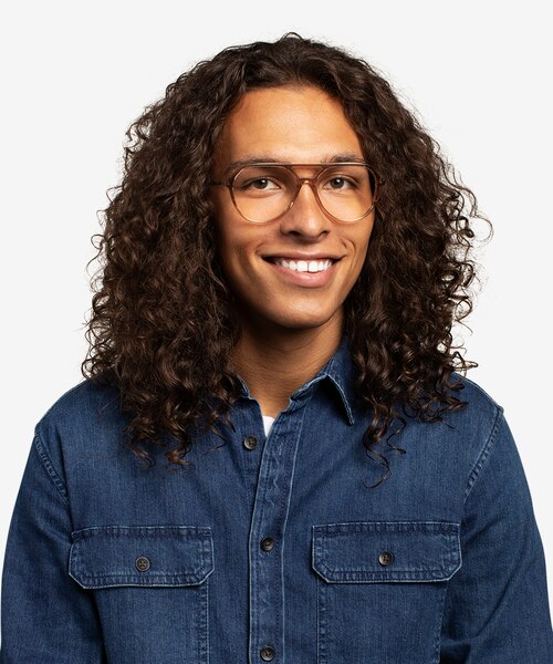 Cumulus Clear Brown Silver AcetateEyeglass Frames for Men from EyeBuyDirect