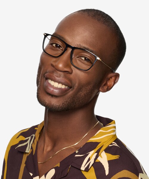 Estuary Black Gold AcetateEyeglass Frames for Men from EyeBuyDirect