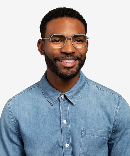 Atami Gray Silver AcetateEyeglass Frames for Men from EyeBuyDirect