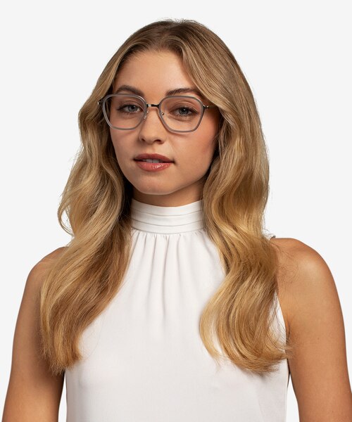Atami Gray Silver AcetateEyeglass Frames for Women from EyeBuyDirect