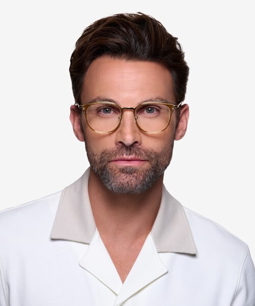Moving Clear Yellow Gold AcetateEyeglass Frames for Men from EyeBuyDirect